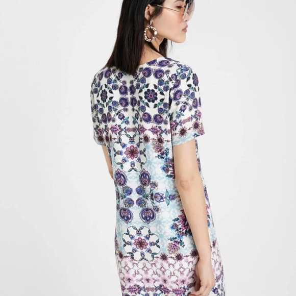 NWT Desigual Boho Floral Shift Dress 42 / XL - Picture 4 of 11